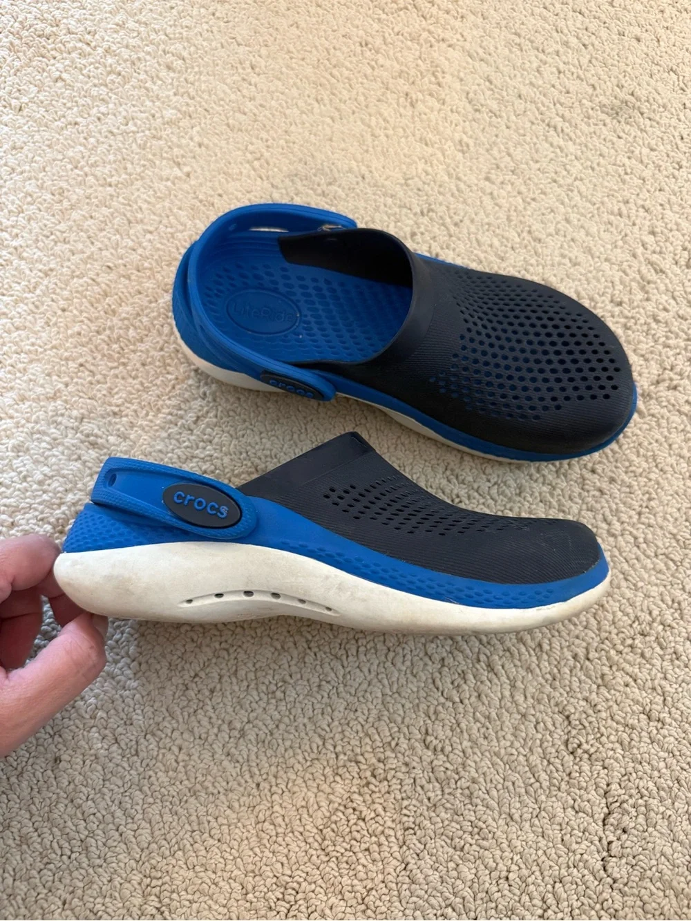 CROCS Kids Navy and Bright Blue Vented Clog